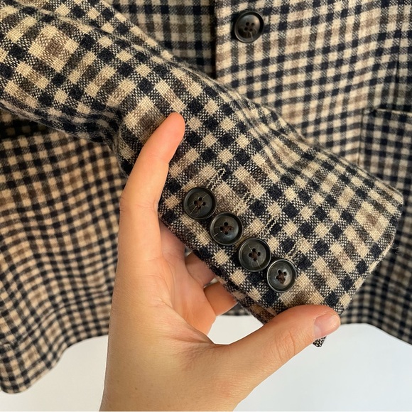 Ben Sherman 100% Wool Men’s Blazer Suit Jacket Camden Skinny Fit Gingham 40R - Picture 5 of 12